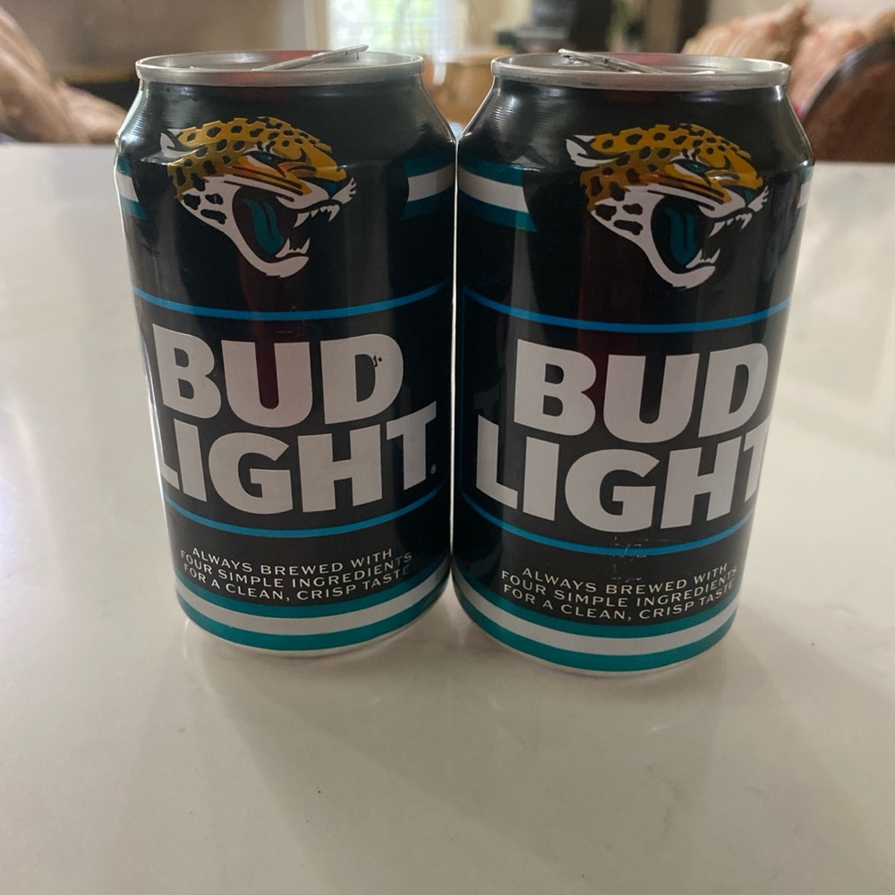 Lot of 2 BUD LIGHT JACKSONVILLE JAGUARS 2025 NFL KICKOFF Empty Beer Can